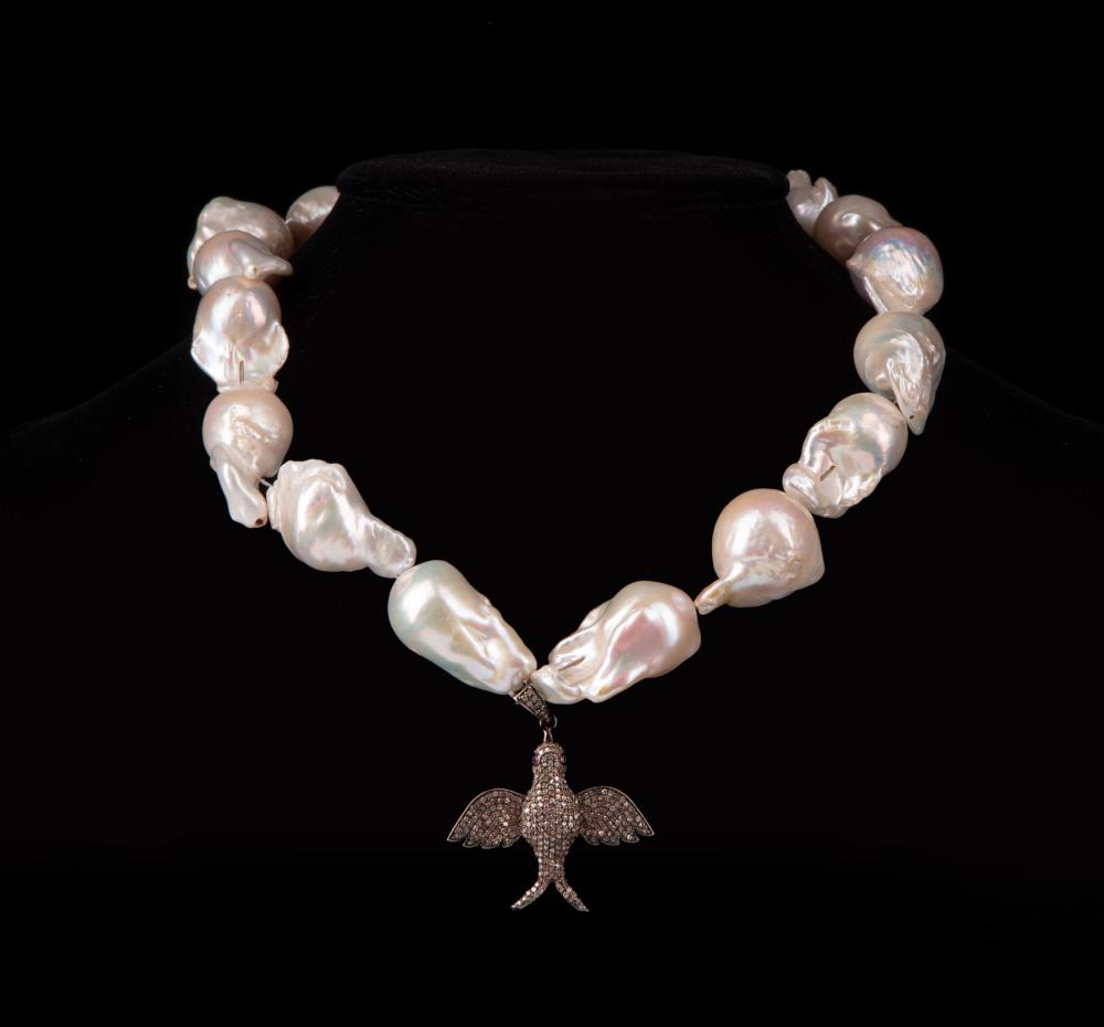 Appraisal: Mario Villa Nicaraguan New Orleans - Baroque Freshwater Pearl Necklace