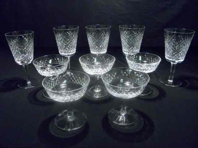 Appraisal: Waterford cut crystal stemware set pieces ''Alana'' pattern All pieces