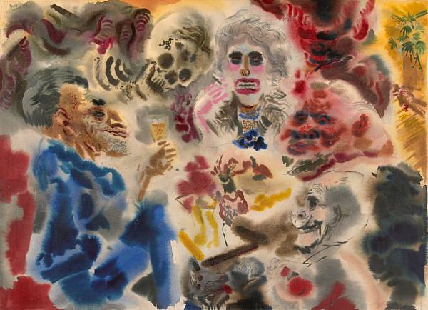 Appraisal: George Grosz German - Ghosts signed and dated 'Grosz Bayside