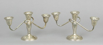 Appraisal: Sterling Silver Candelabra By Wm Rogers Co A pair of