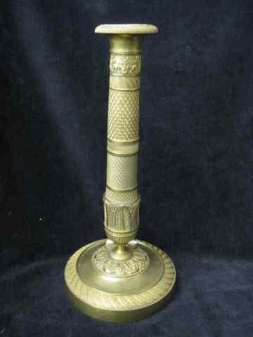 Appraisal: French Empire Period Brass Candlestick '' ornate