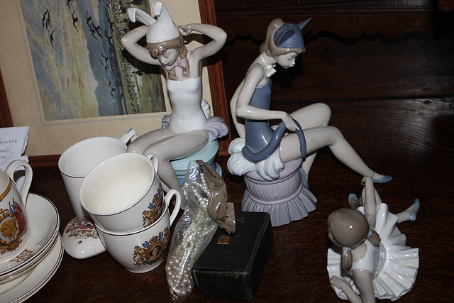 Appraisal: THREE LLADRO FIGURES a few commemorative pieces a pair of