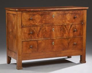 Appraisal: French Carved Walnut Commode th c the rounded corner two