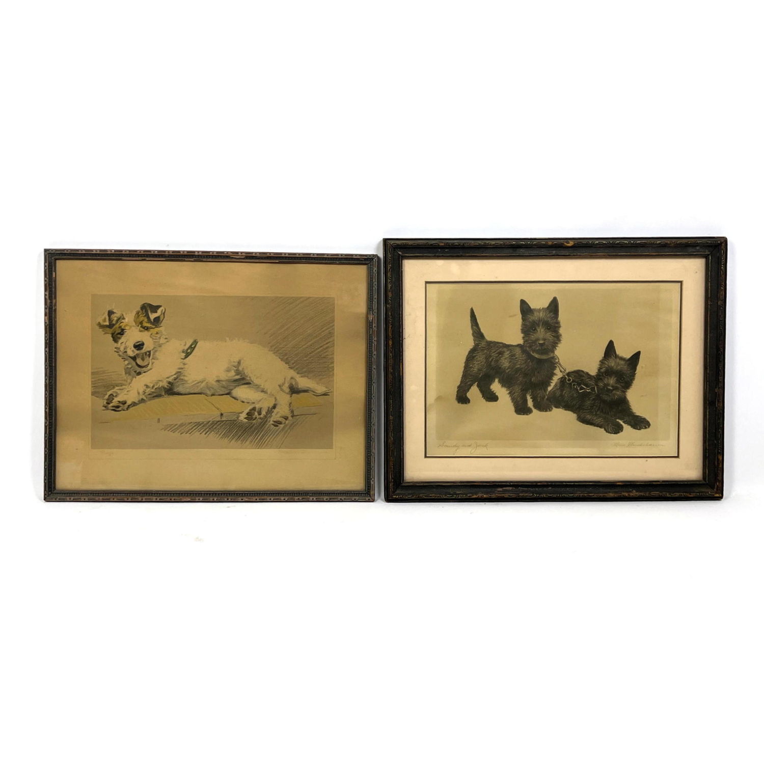 Appraisal: pc Vintage and Terrier Scottie Dog Art Rags single dog