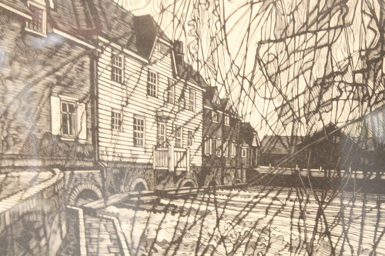 Appraisal: Garrick Palmer b A Kennet Water Mill wood engraving signed