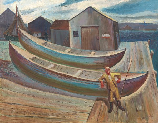 Appraisal: WALTER MAZESKI AMERICAN ILLINOIS - x Old Man Cluett's Boats