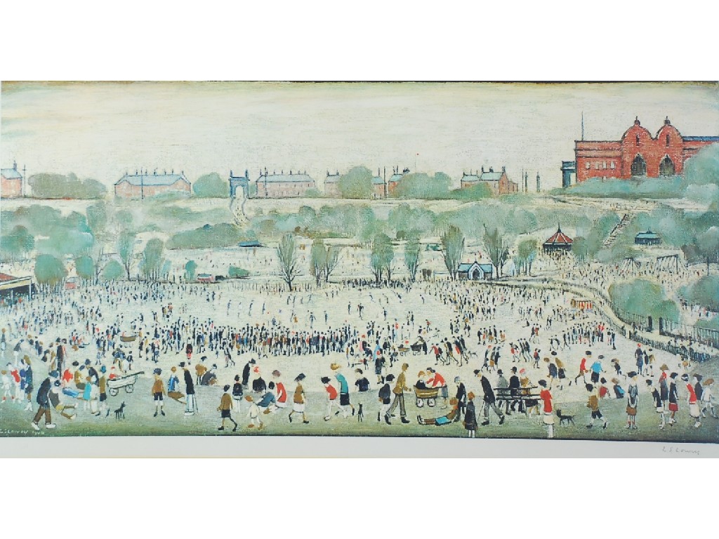 Appraisal: L S LOWRY ARTIST SIGNED COLOUR PRINT Peel Park x