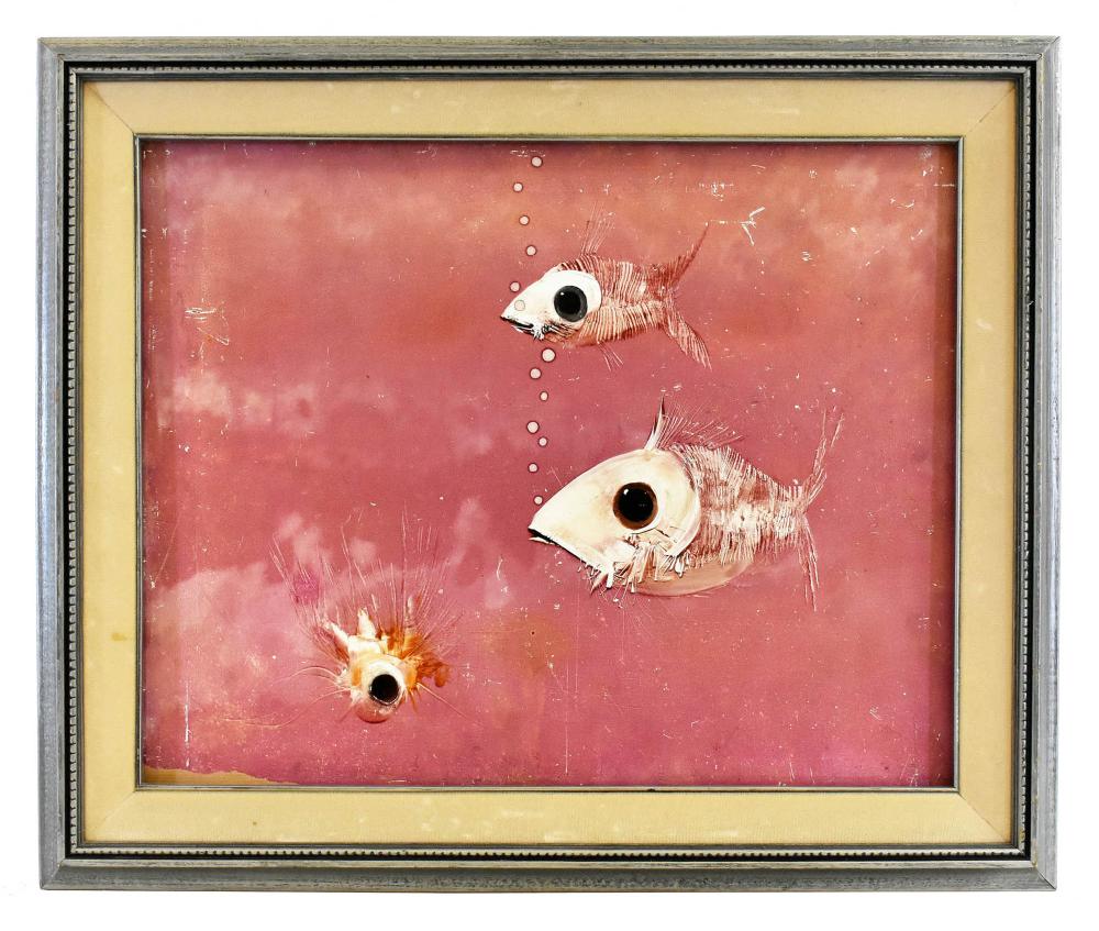 Appraisal: ENDRE SZASZ HUNGARIAN - Untitled Fish on a Pink Ground