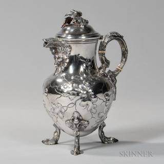 Appraisal: Jones Ball Co Coin Silver Hot Water Pot Boston c