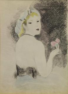 Appraisal: LAURENCIN Marie Hand Colored Lithograph Rose ou la Femme d'un