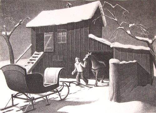 Appraisal: December Afternoon Artist Wood Grant American - A snowy Grant