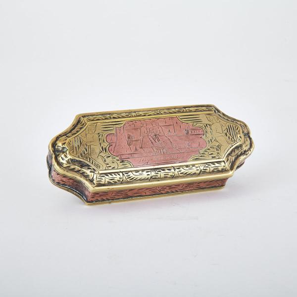 Appraisal: Dutch Copper Inset Brass Tobacco Box mid th century with