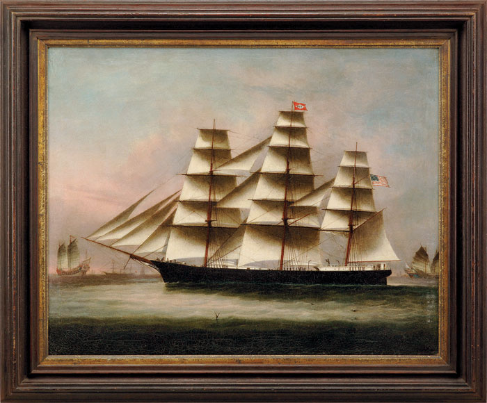 Appraisal: CHINA TRADE PORTRAIT OF AN AMERICAN SHIP OF THE WHITE