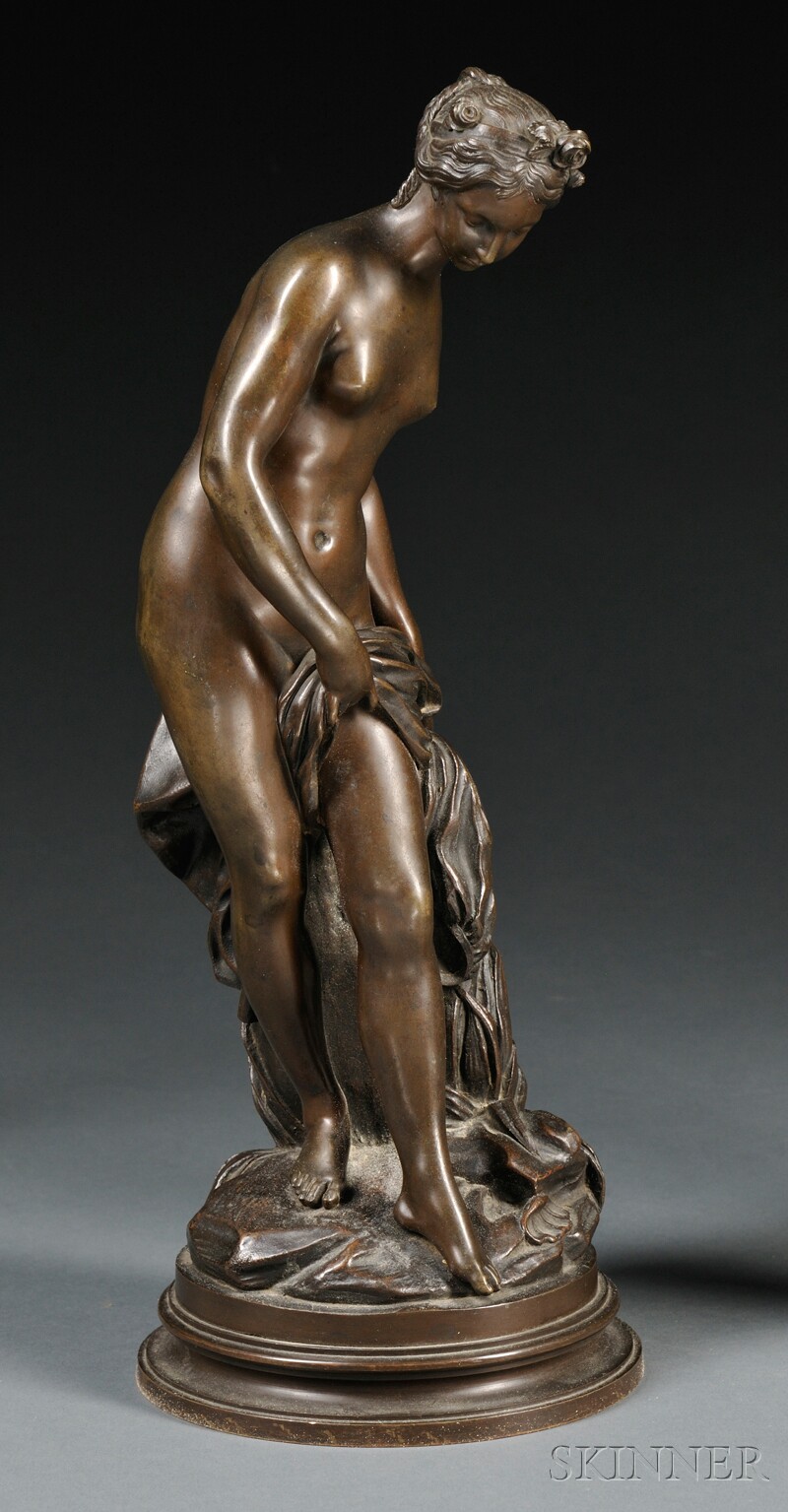 Appraisal: Classical-style Bronze Figure of a Young Maiden with chocolate brown