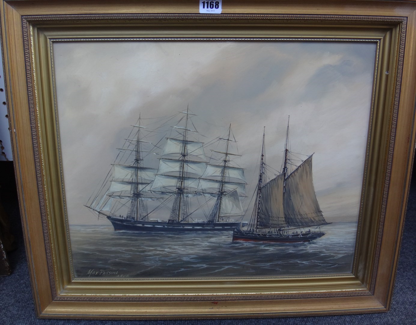 Appraisal: Max Parsons - A sailing boat and a clipper oil