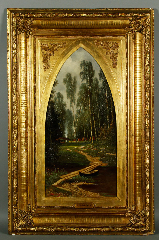 Appraisal: - th C Landscape O C th century landscape oil