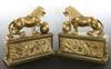 Appraisal: PAIR FRENCH GILT BRONZE CHENETS - Early th c after