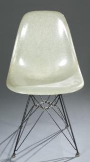 Appraisal: Eames fiberglass shell chair for Herman Miller Mid-Century Modern teak