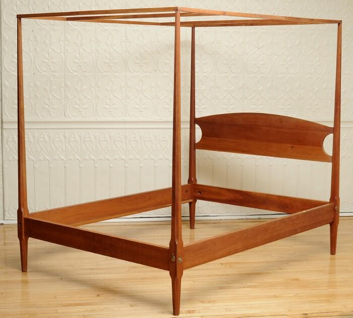 Appraisal: Federal-Style Cherry Pencil-Post Bed with Canopy Thomas Moser ft in