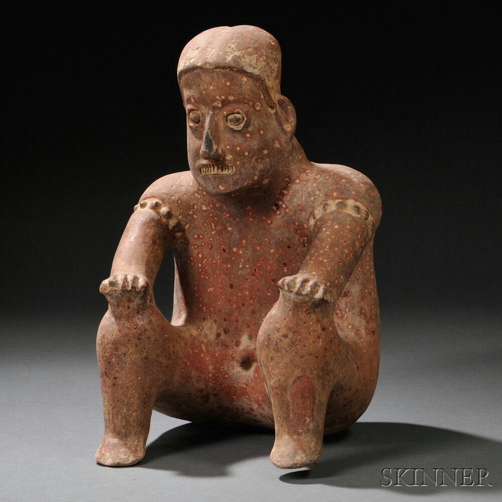 Appraisal: Jalisco Seated Male Figure western Mexico c B C -