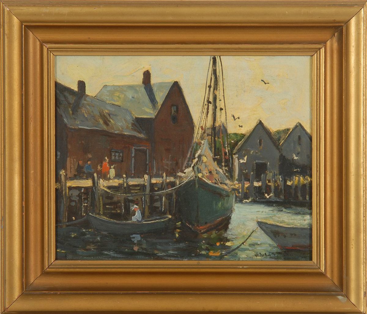 Appraisal: JOHN F ENSERAmerican - Rockport Harbor Signed lower right John