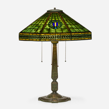 Appraisal: Tiffany Studios HARVARD TABLE LAMP USA c leaded glass patinated