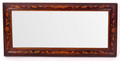 Appraisal: A th Century walnut and marquetry wall mirror cm x