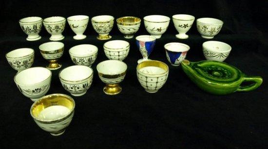 Appraisal: A large collection of Oriental sake cups and tea bowls