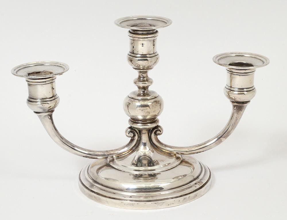 Appraisal: TIFFANY CO STERLING SILVER THREE LIGHT CANDELABRUM American - Height