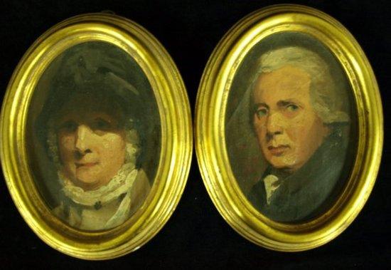 Appraisal: manner of RaeburnA pair of portraits Lady and Gentlemanoil on