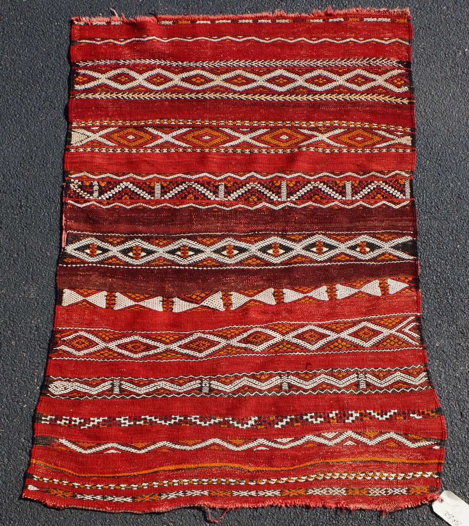 Appraisal: x Turkish flat weave throw rug