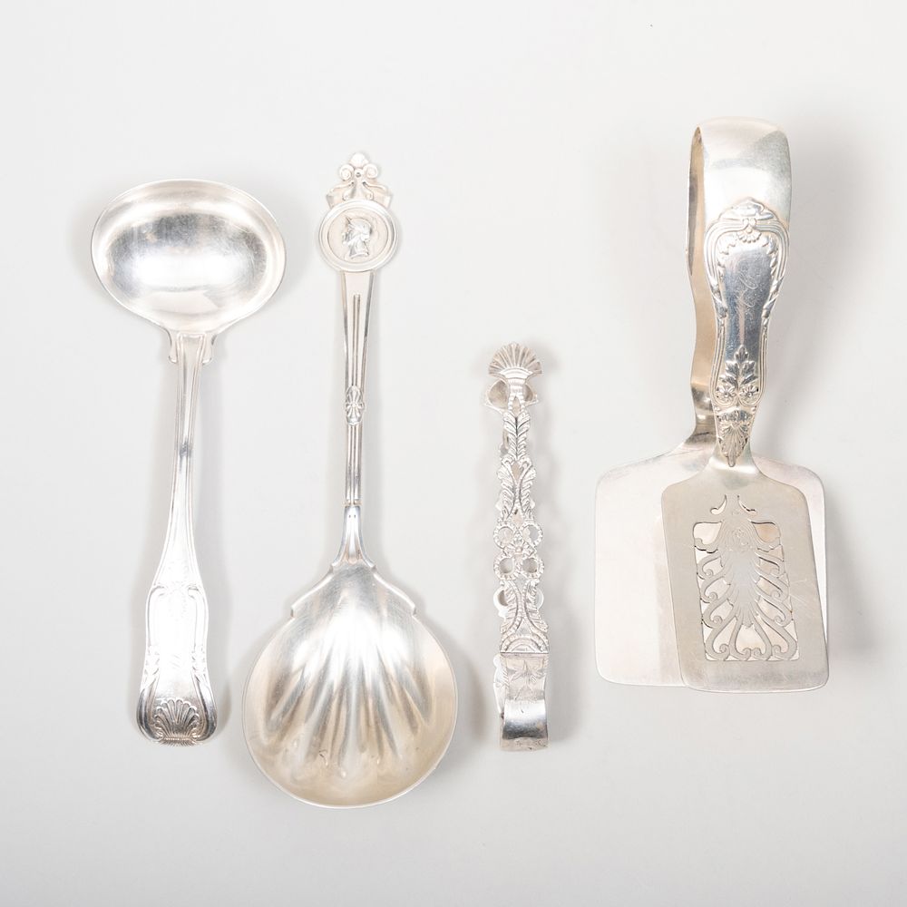 Appraisal: Two American Silver Serving Pieces and a Pair of British