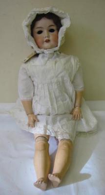 Appraisal: A C M Bergmann bisque head doll with blue sleeping