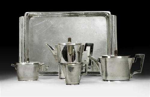 Appraisal: COFFEE AND TEA SET Munich after Maker's mark Eduard Wollenweber