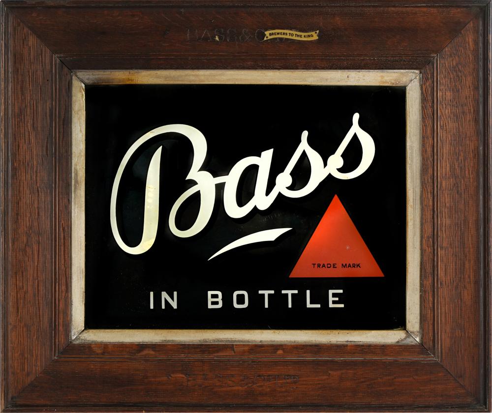 Appraisal: BASS ALE BAR MIRRORinscribed Bass and Co Ltd to wooden