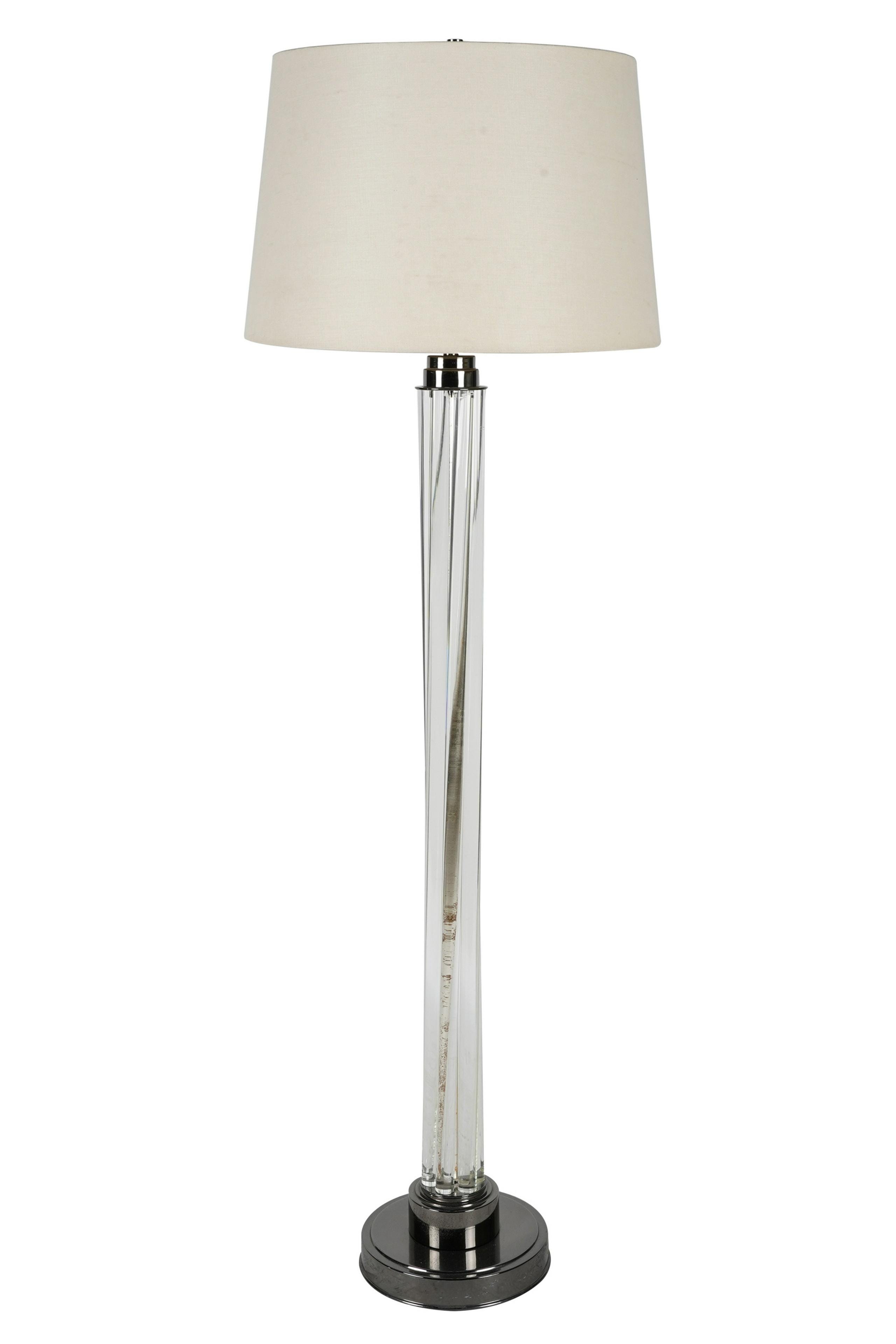 Appraisal: MODERN GLASS ROD FLOOR LAMP unsigned the single socket in