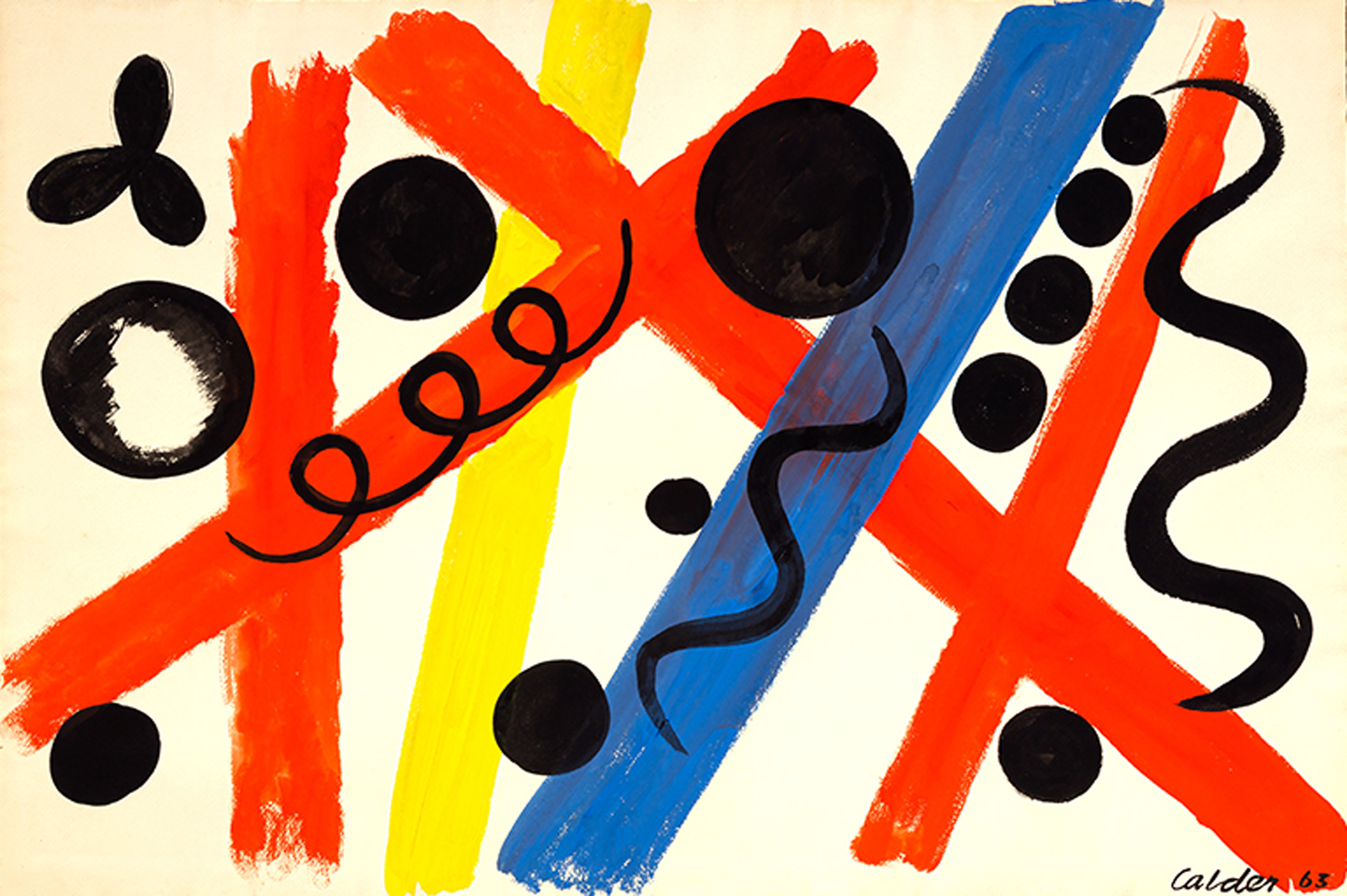 Appraisal: ALEXANDER CALDER AMERICAN - THE BEAMS Gouache and ink on