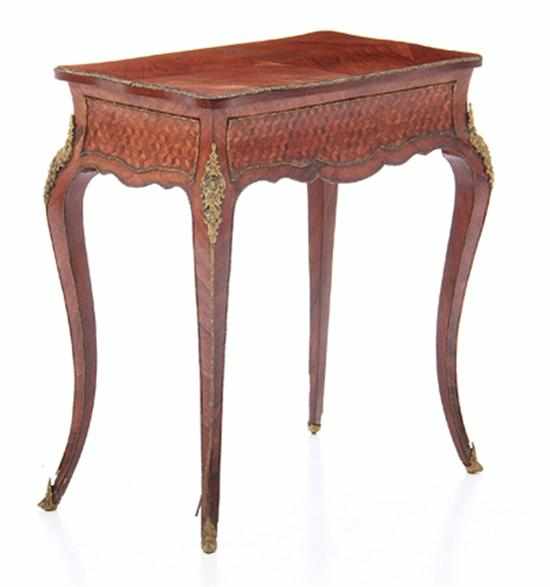 Appraisal: Louis XV style parquetry inlaid kingwood writing table th century