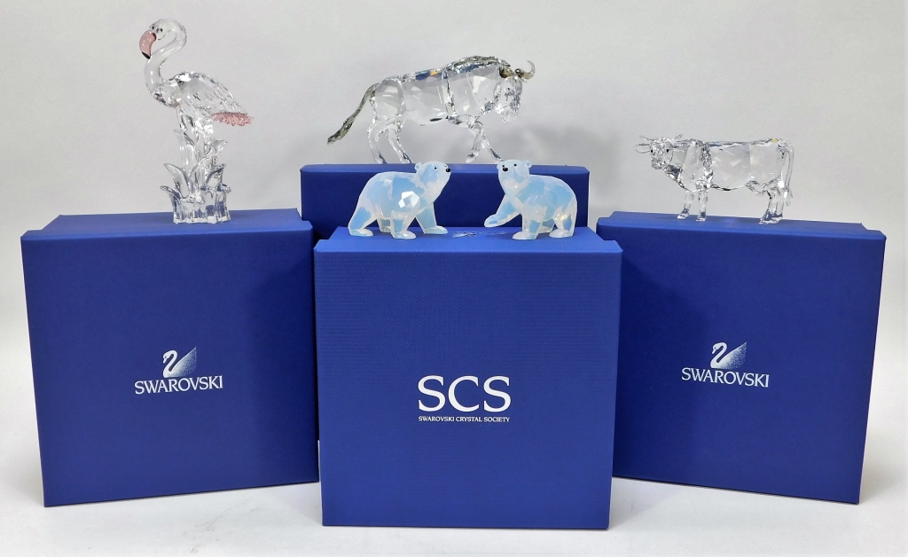 Appraisal: PC SWAROVSKI ASSORTED ANIMAL FIGURINE GROUPING Austria Circa Lot includes