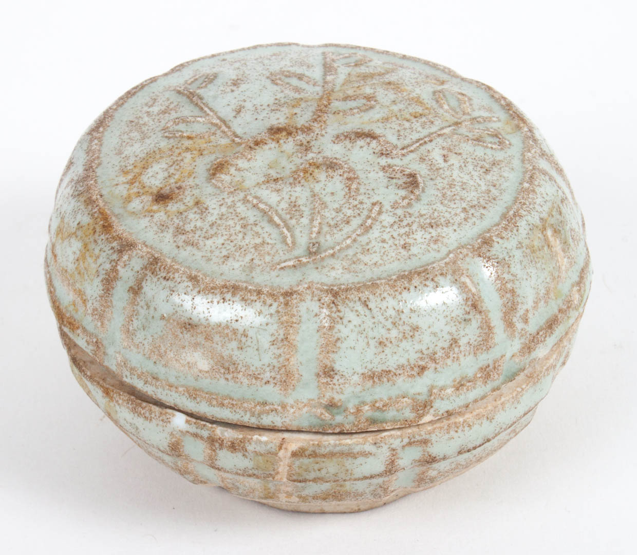 Appraisal: Chinese celadon porcelain rouge pot possibly Sung Dynasty in H