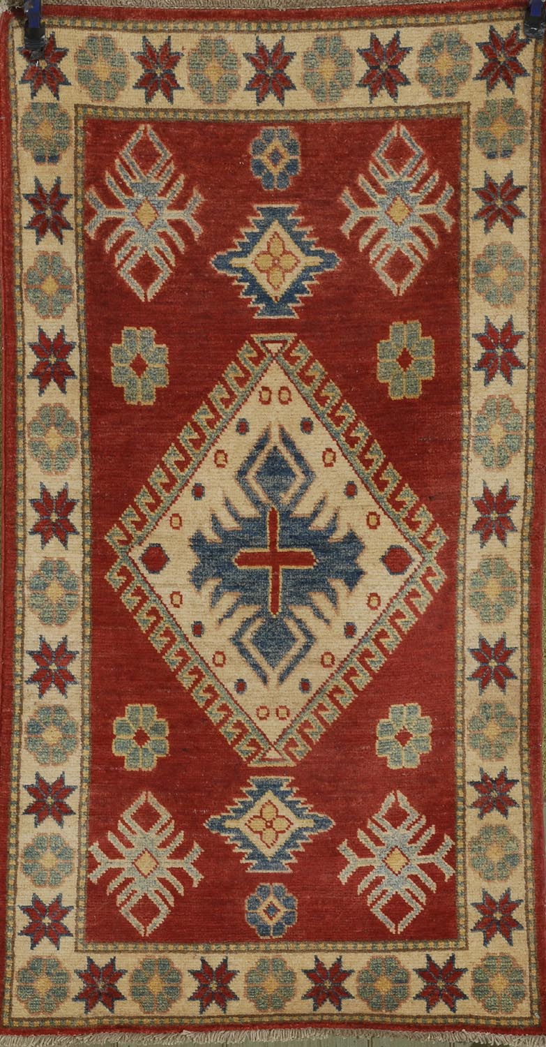 Appraisal: ORIENTAL RUG KAZAK DESIGN ' x ' Yellow central medallion