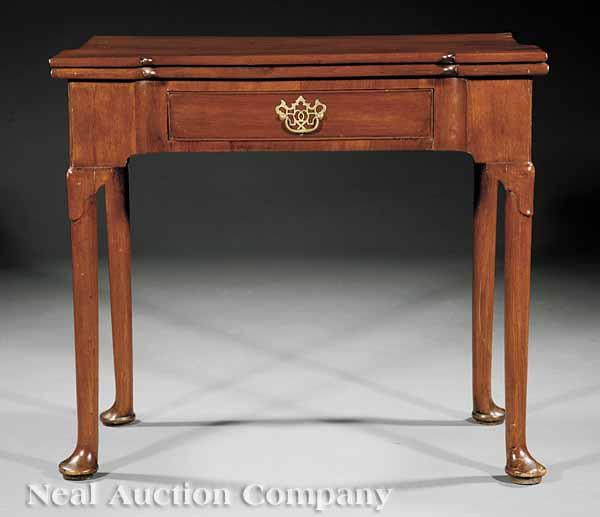 Appraisal: A George II Mahogany Games Table c the fold-over top