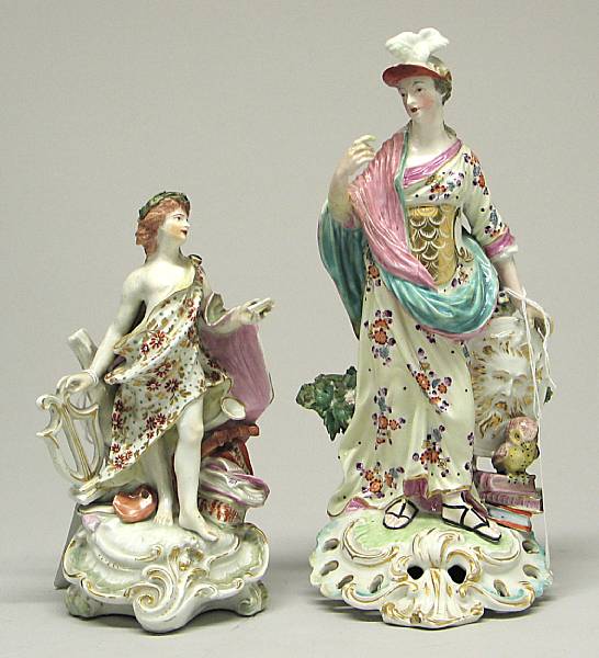 Appraisal: Two Derby porcelain figures of Minerva and Apollo fourth quarter