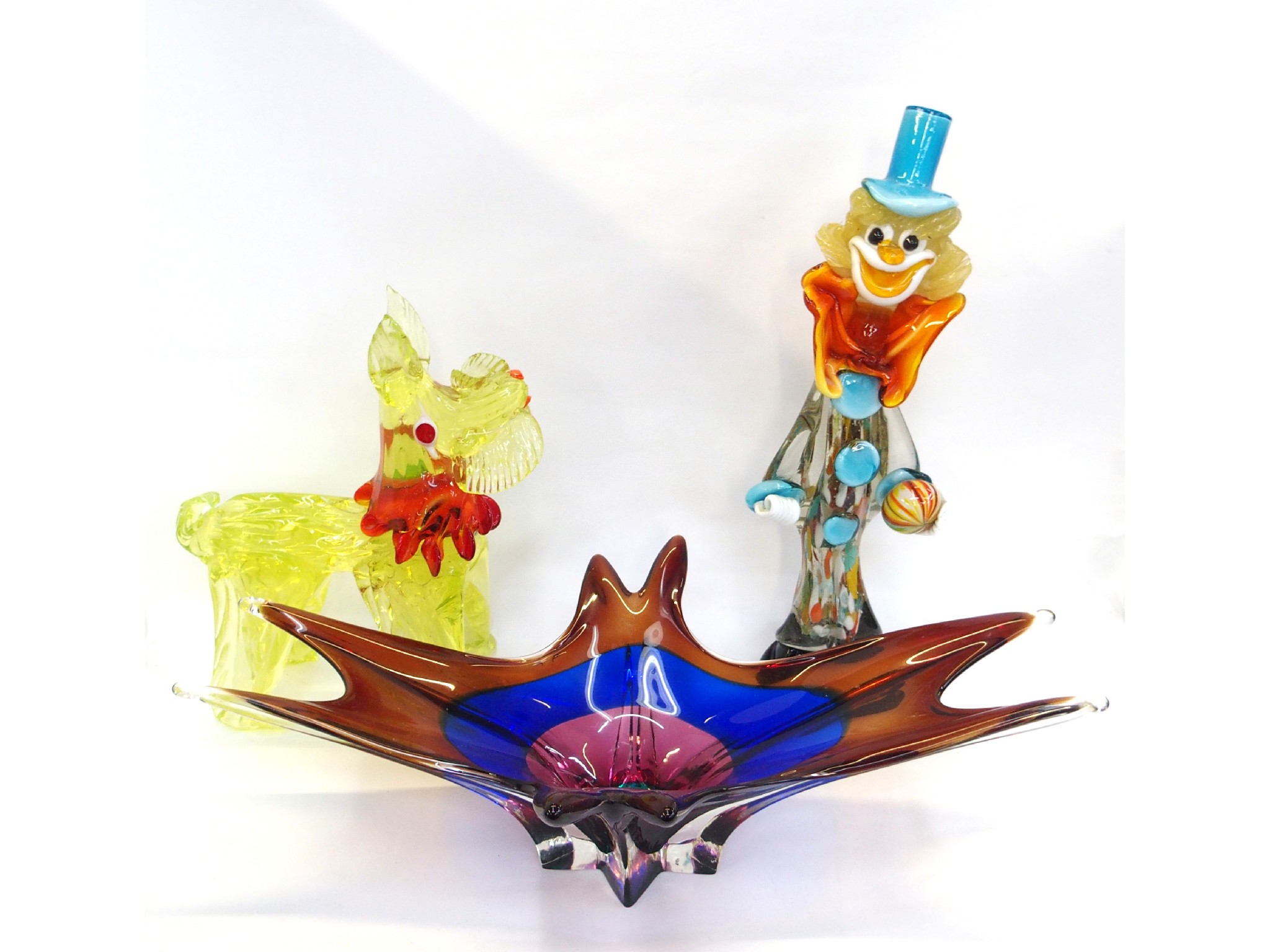 Appraisal: Art glass dish dog and clown