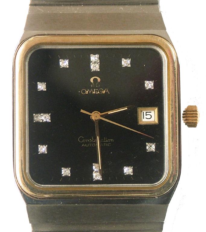 Appraisal: Omega Constellation automatic stainless steel gentleman's bracelet watch the square