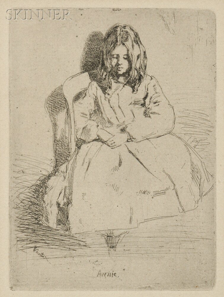 Appraisal: James Abbott McNeill Whistler American - Annie Seated second state