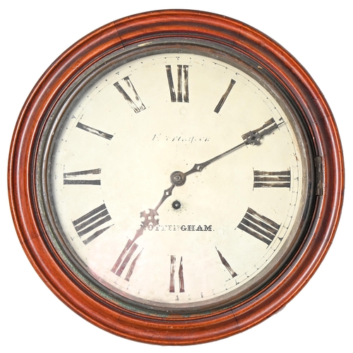 Appraisal: A Victorian mahogany wall timepiece the painted dial indistinctly inscribed