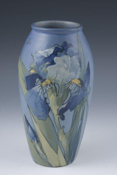 Appraisal: Weller Hudson Vase Irises by Mae Timberlake among the most