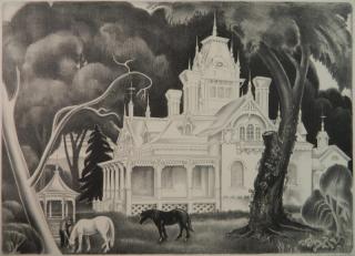 Appraisal: Mabel Dwight lithograph Mabel Dwight American - - ''White Mansion''