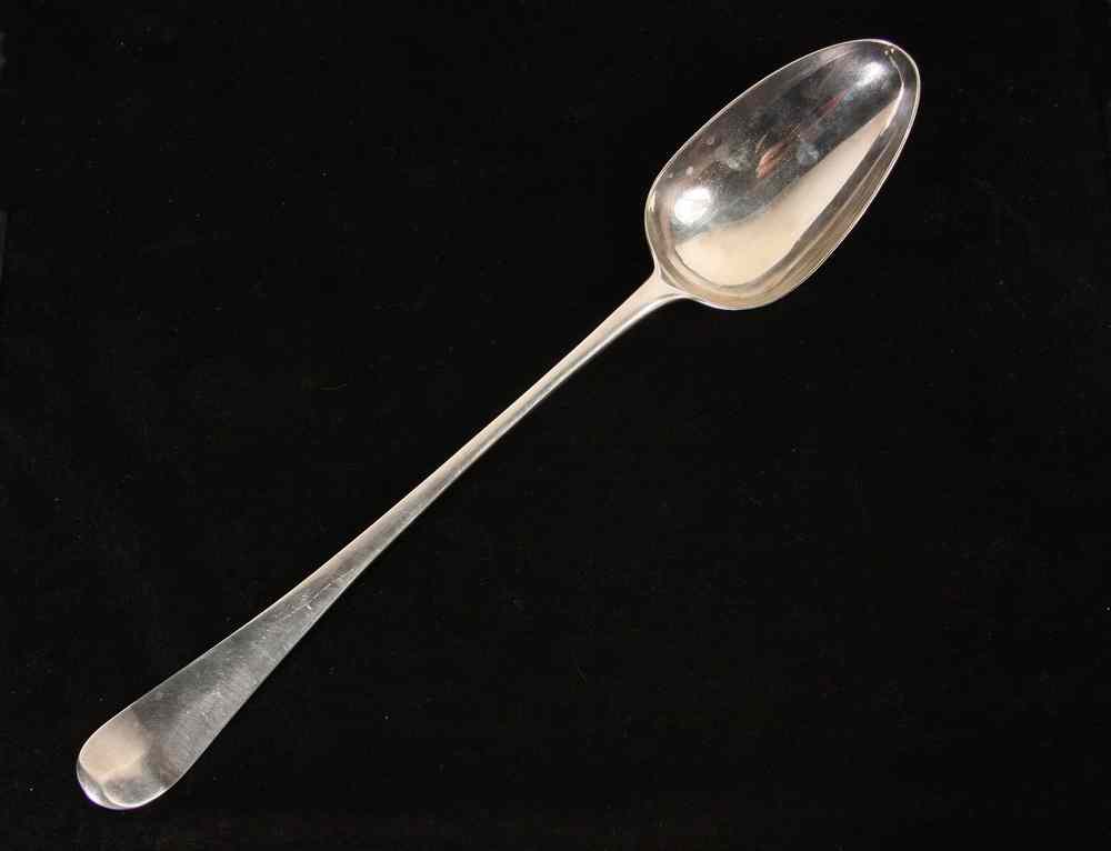 Appraisal: ENGLISH STERLING STUFFING SPOON - Large Silver Stuffing Spoon in